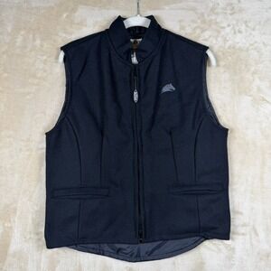 Schaefer Outfitter Vest Mens M Wool Blend Black Embroidered Horse Ranch Western
